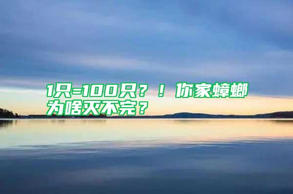 1只=100只？！你家蟑螂為啥滅不完？