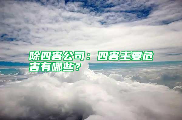除四害公司：四害主要危害有哪些？