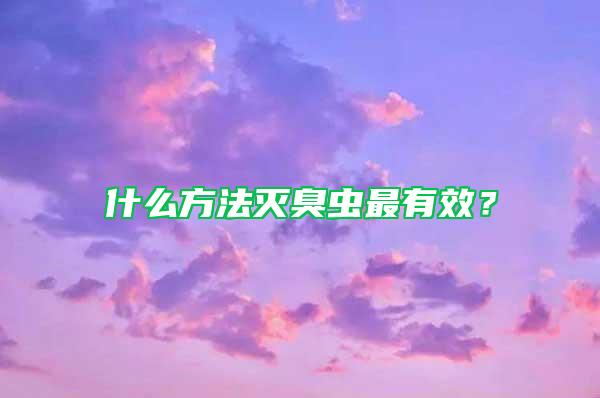 什么方法滅臭蟲最有效?