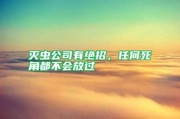 滅蟲公司有絕招，任何死角都不會(huì)放過