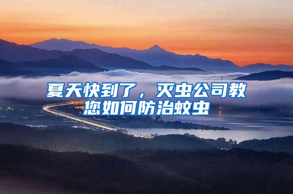 夏天快到了，滅蟲公司教您如何防治蚊蟲