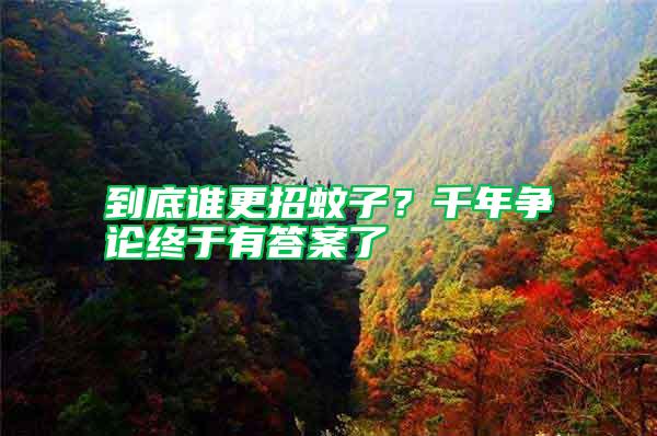到底誰更招蚊子？千年爭論終于有答案了