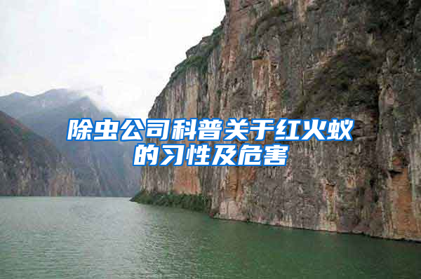 除蟲公司科普關于紅火蟻的習性及危害